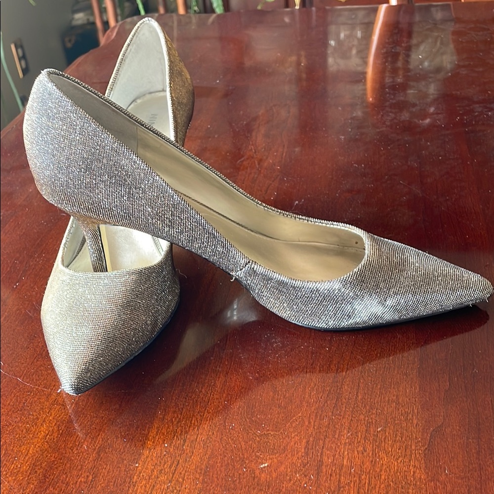 Nine West Silver Sparkly Heels for Formal Occasions